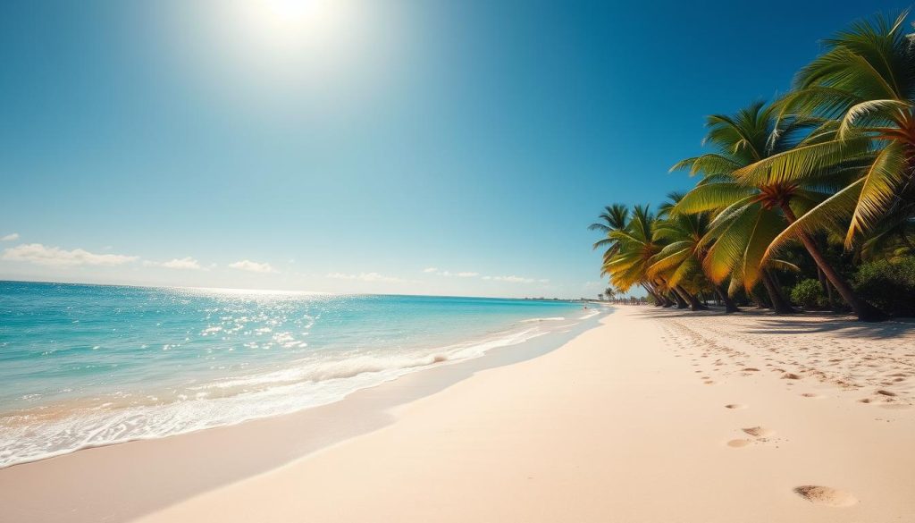 tranquil beach with white sand and turquoise water