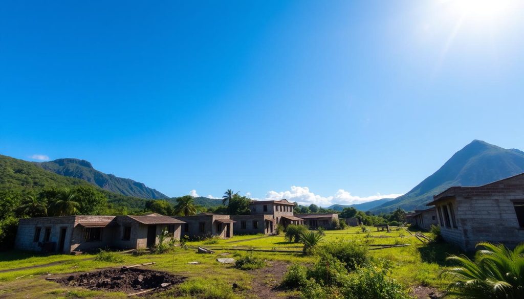 Abandoned buildings in Plymouth, Montserrat