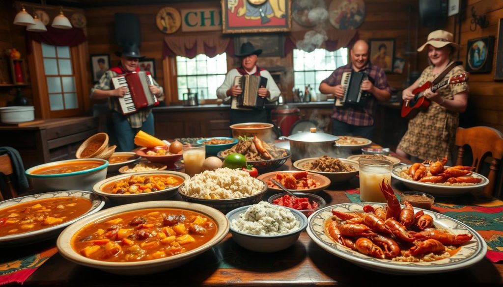 Cajun cuisine and zydeco music