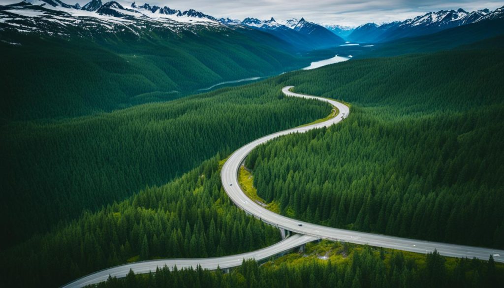 Driving routes to Alaska Highway