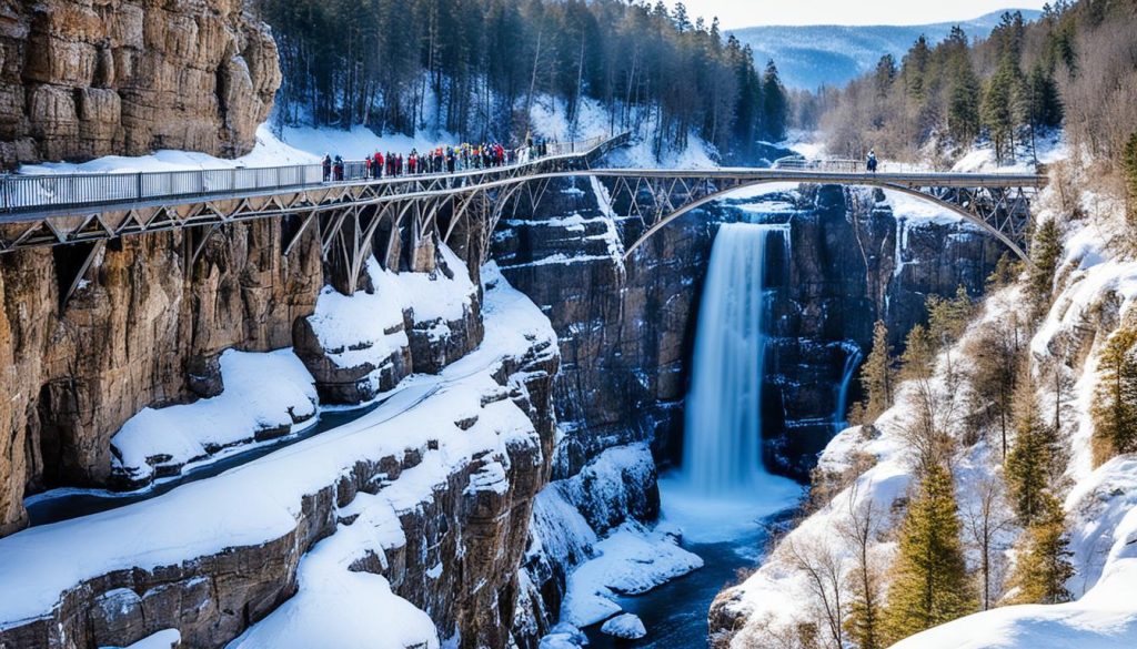 Guided winter tours at Ausable Chasm