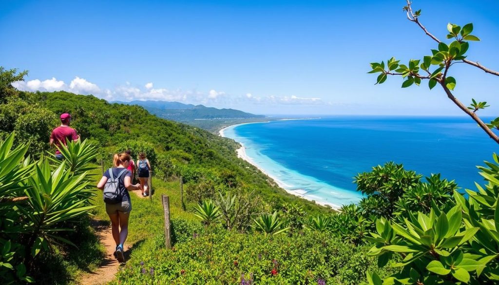 Hiking on Pinel Island