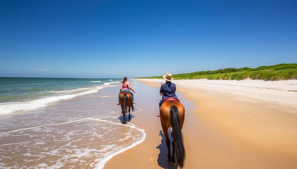 Horseback riding on the beach