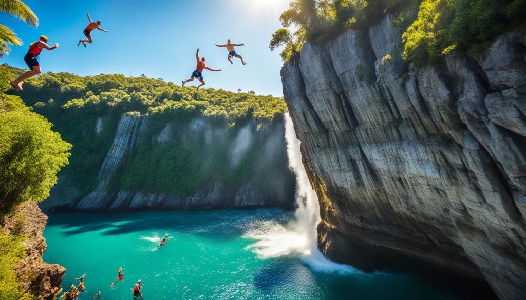 Inarajan Bay cliff jumping