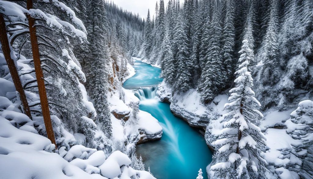 Johnston Canyon in winter