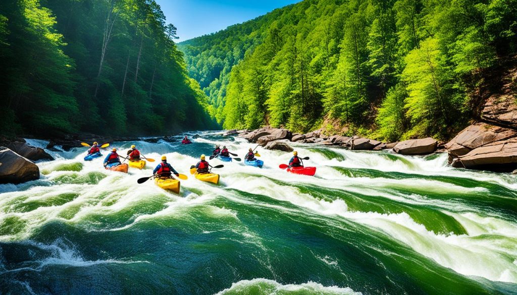 Kayakers in Tallulah Gorge