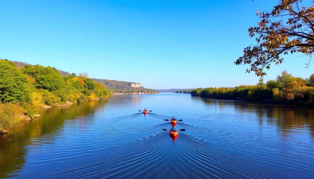 Kayaking on the Mississippi River