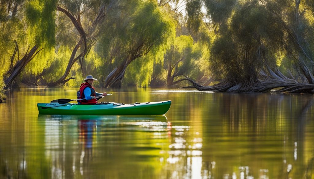 Kayaking on the Murray River