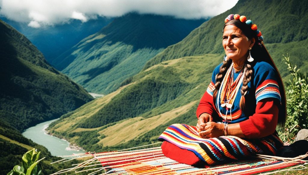 Kichwa woman weaving