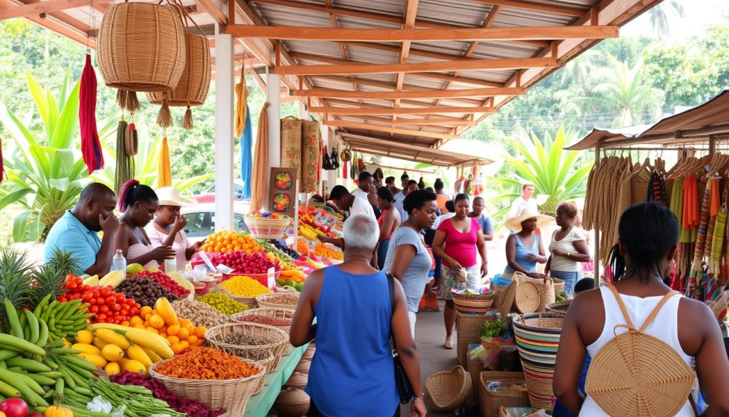 Local market in Grande Terre