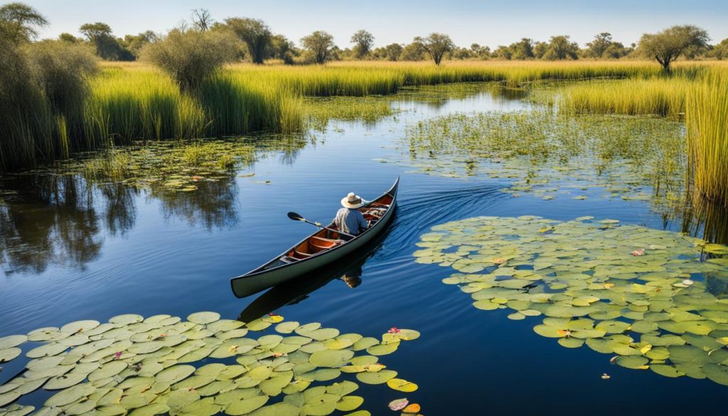 Mokoro canoe safari in the Okavango Delta