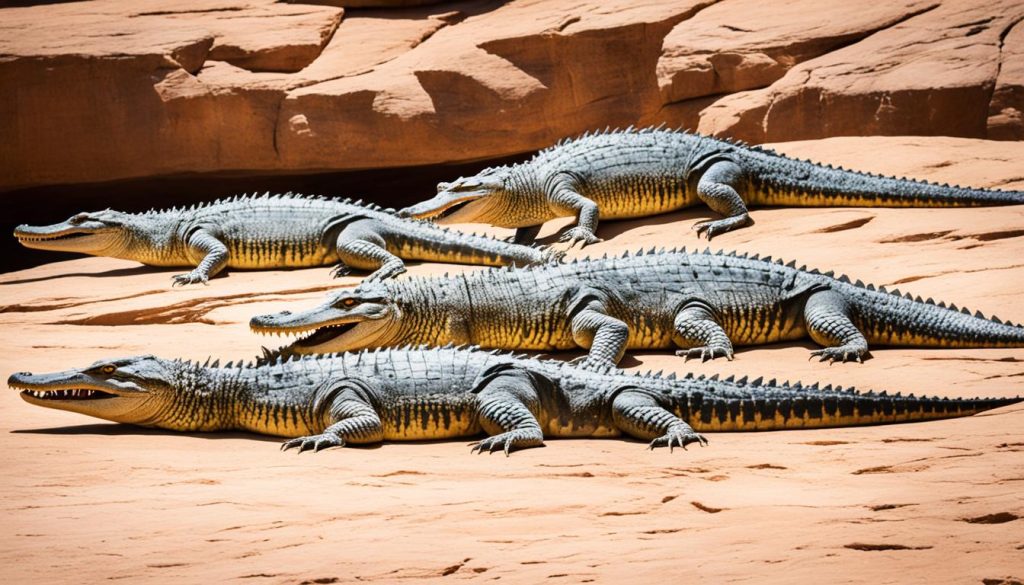 Nile crocodiles in Guelta d'Archei