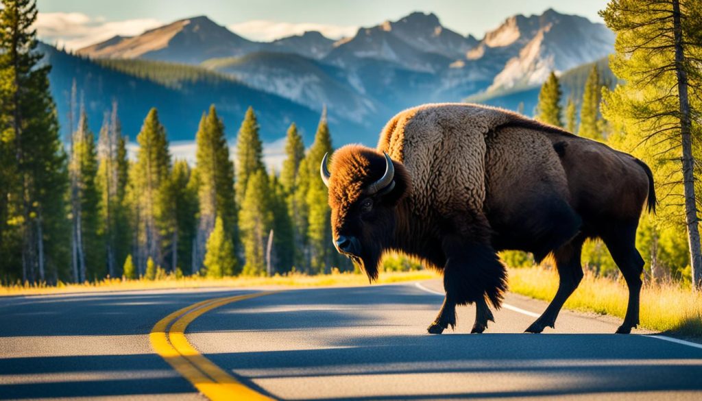 Scenic drive in Yellowstone National Park