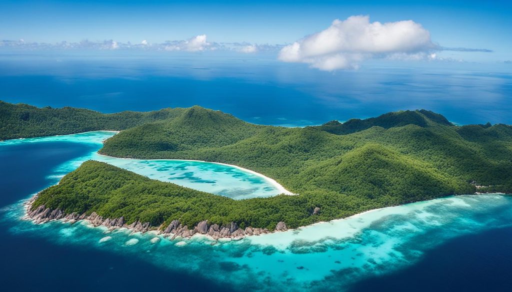 Scenic flights over Seychelles islands