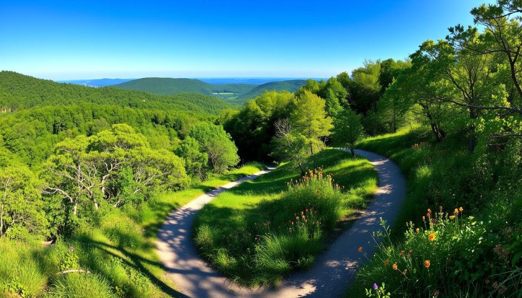 Scenic hiking trail in Lincoln County