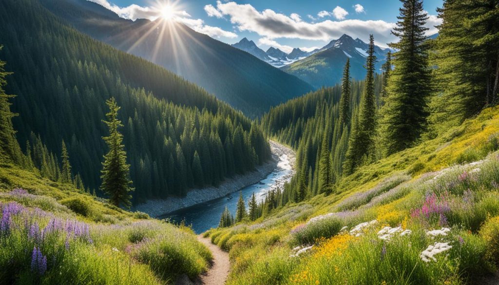 Scenic hiking trails in Banff