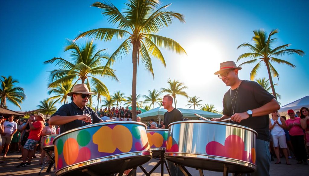 Steel pan music performance