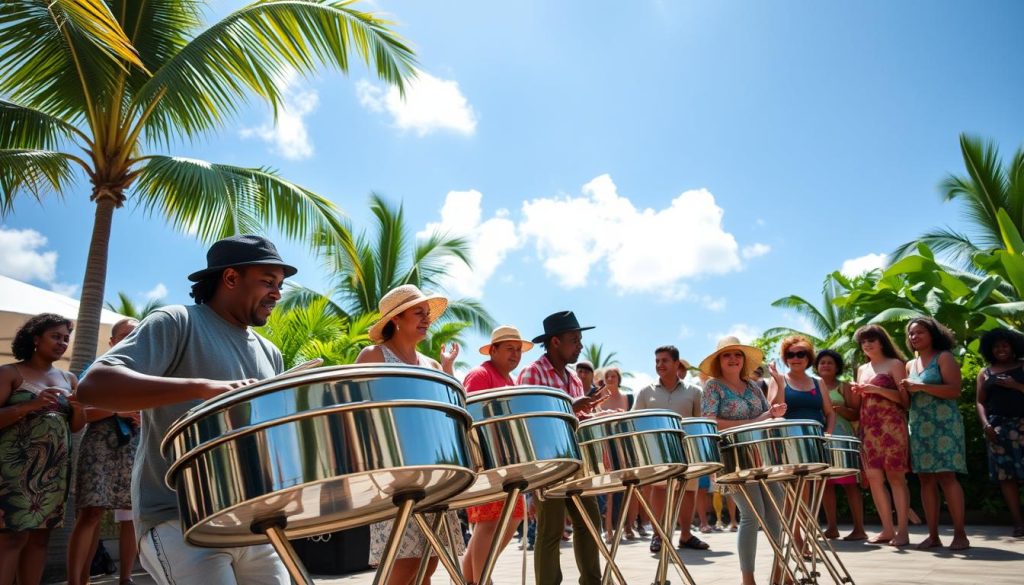 Steel pan music performance