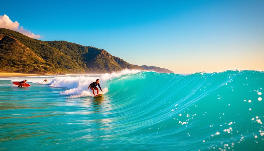 Surfing at Lorient Beach