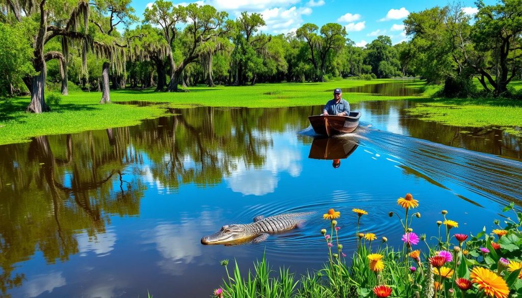 Swamp tour in Cajun Bayou