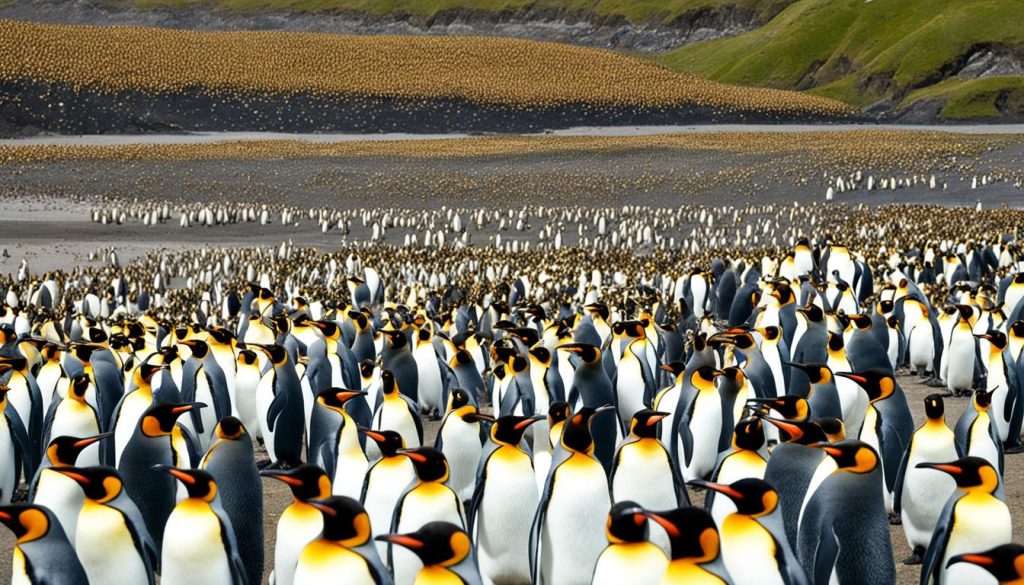 Volunteer Point king penguin colony