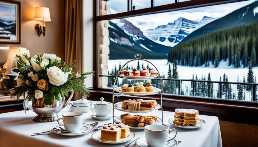 afternoon tea at Fairmont Chateau Lake Louise