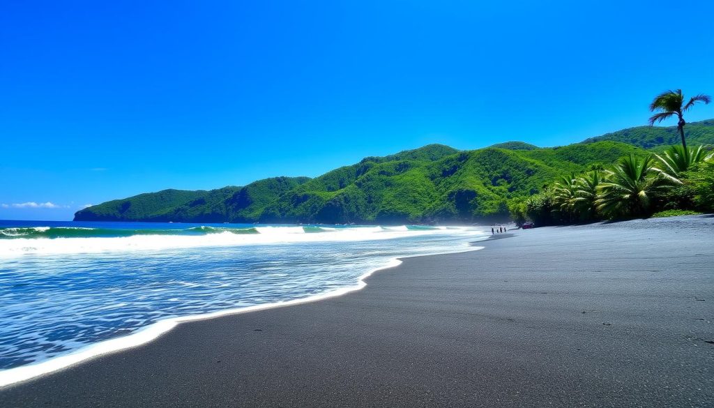 black sand beaches