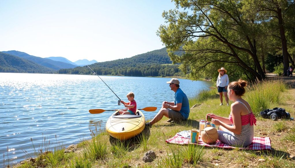 family enjoying outdoor recreation