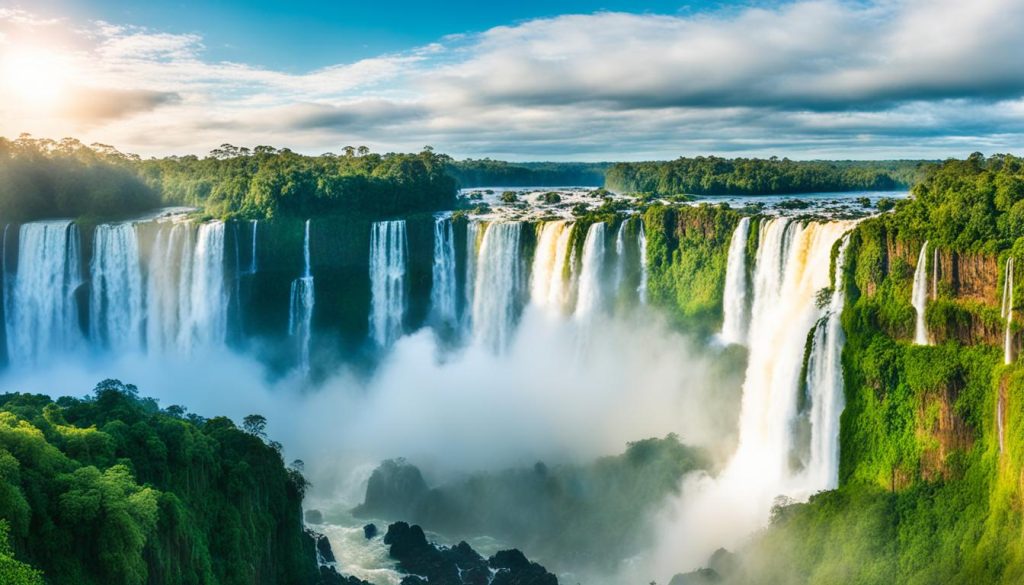 panoramic views of Iguazú Falls