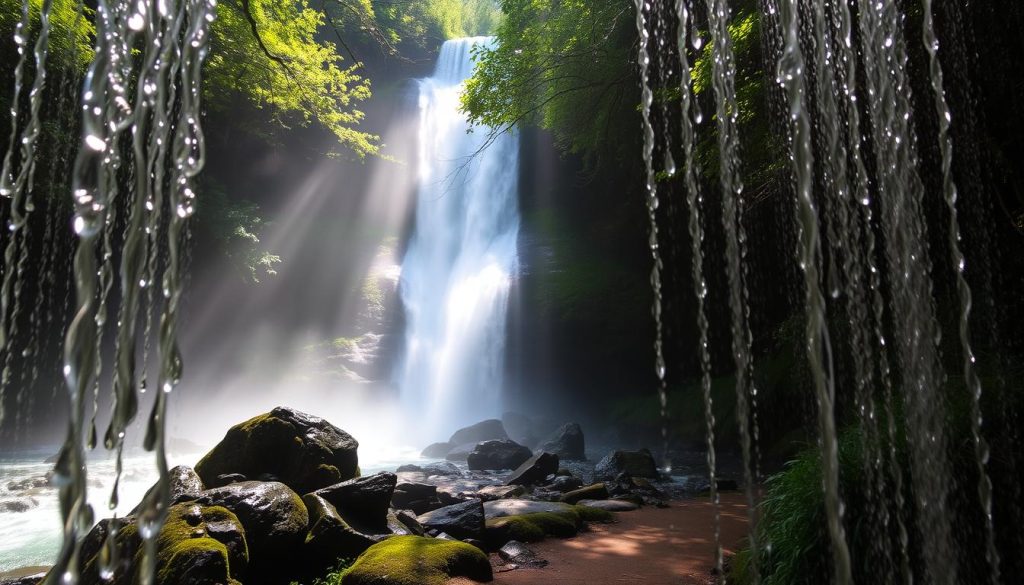 walking behind the waterfalls