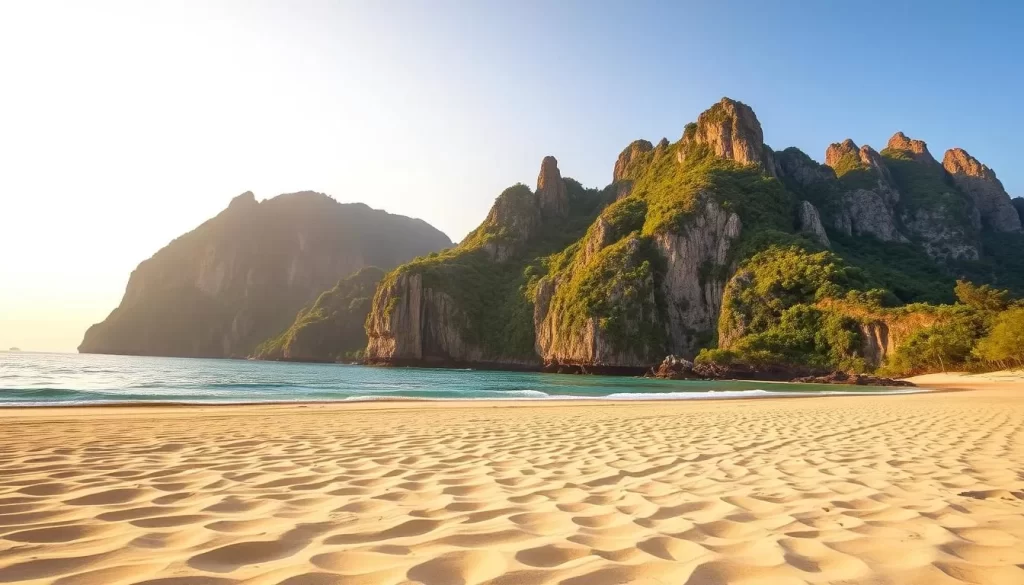 crystal clear waters and scenic beach