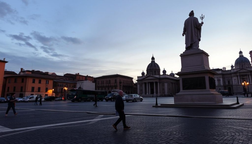 evening statue view