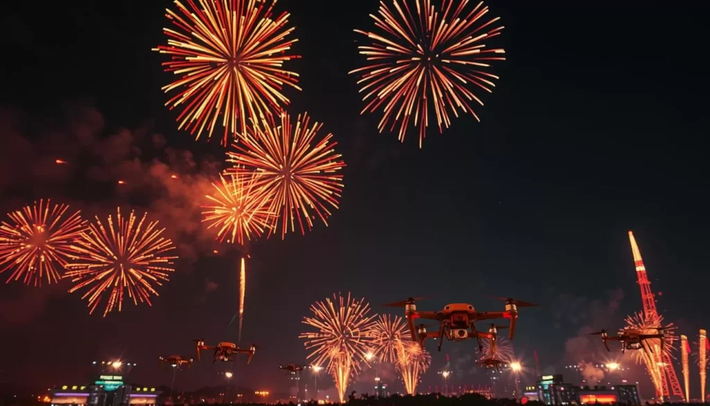 fireworks and drone show