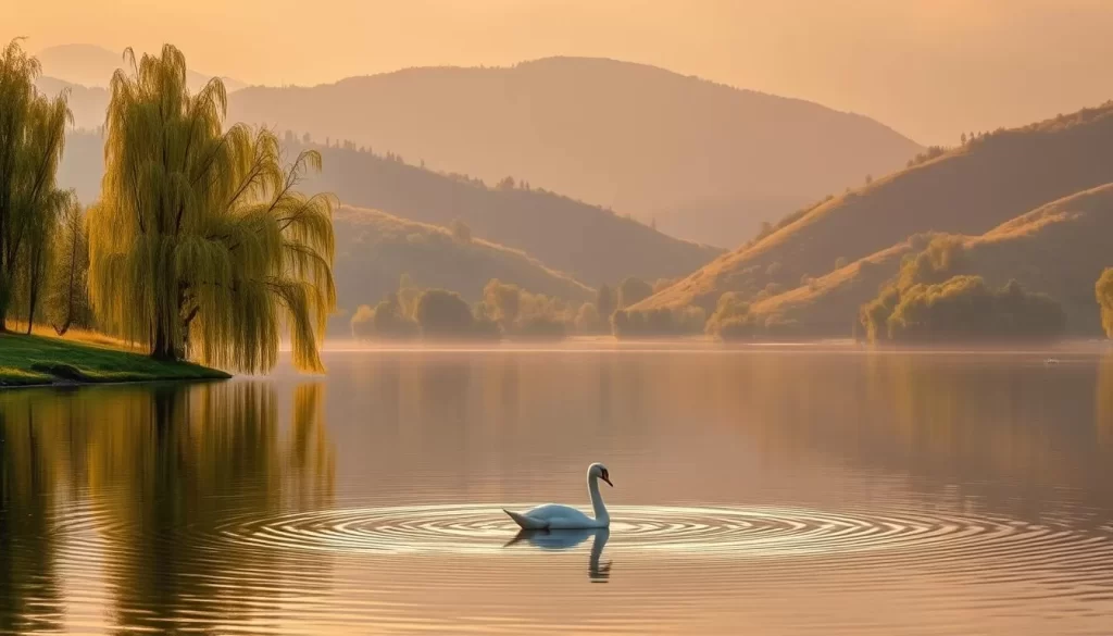 serene swan lake