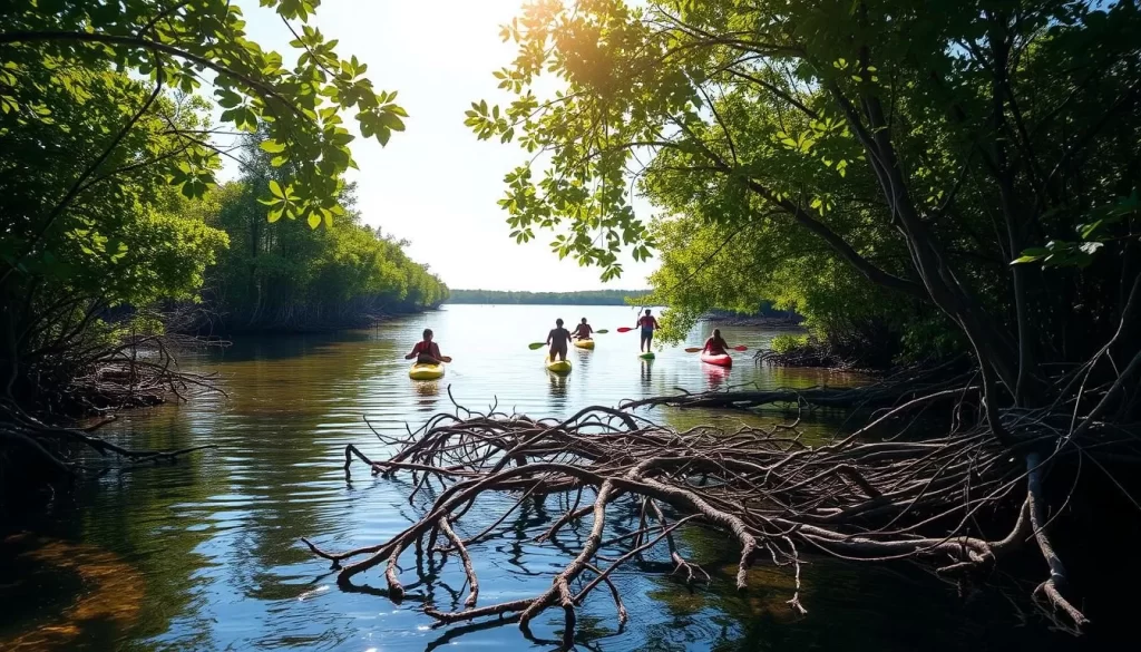 water sports in mangrove wetlands
