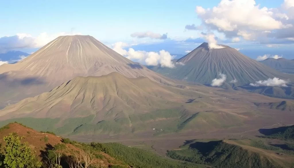 An image of Acatenango and Fuego Volcanoes landscape