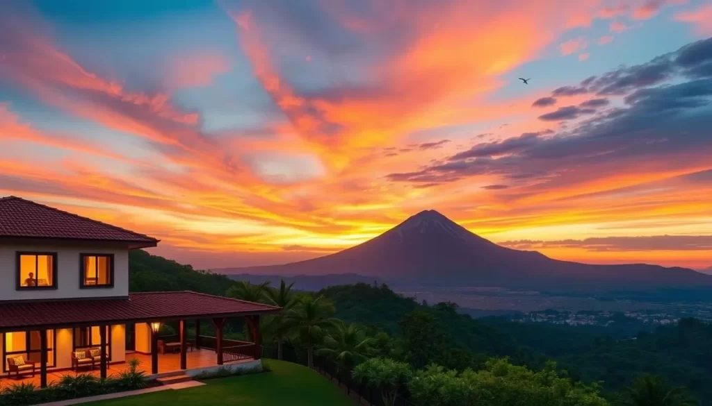 An image of Casa1800 Cerro Verde hotel with a view of the Santa Ana volcano