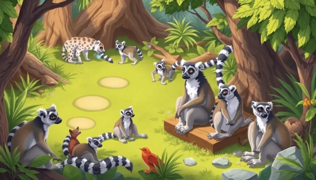 An image of Lemurs' Park, showcasing various lemur species in a natural habitat.