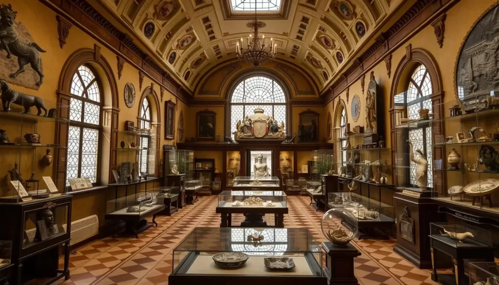 An image of Muzej Ras's interior with its historical artifacts on display.