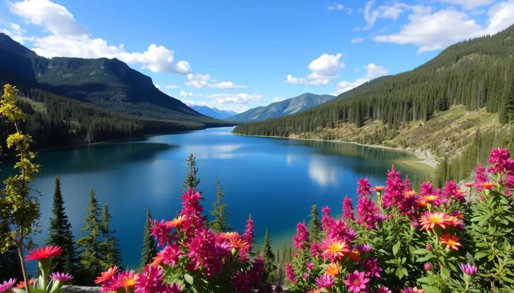 An image of Paint Lake Provincial Park with its serene lake and surrounding landscape.
