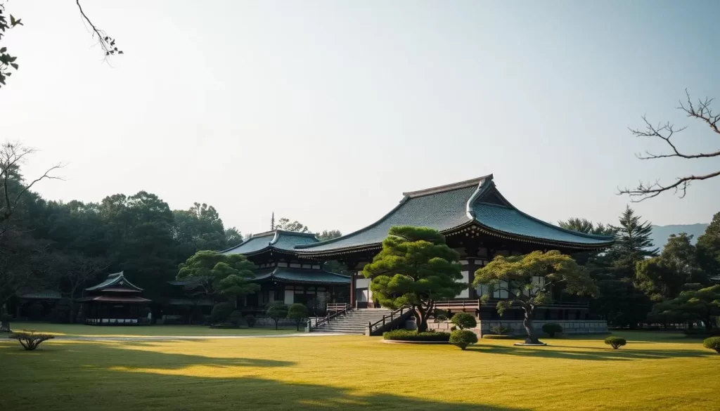 An image of Senju-Ji Temple's serene surroundings and traditional Japanese architecture.
