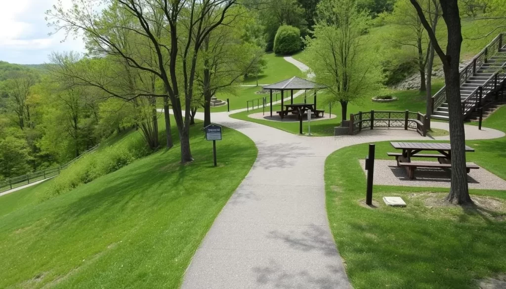 An image of Stonewall Quarry Park with walking trails and picnic areas.