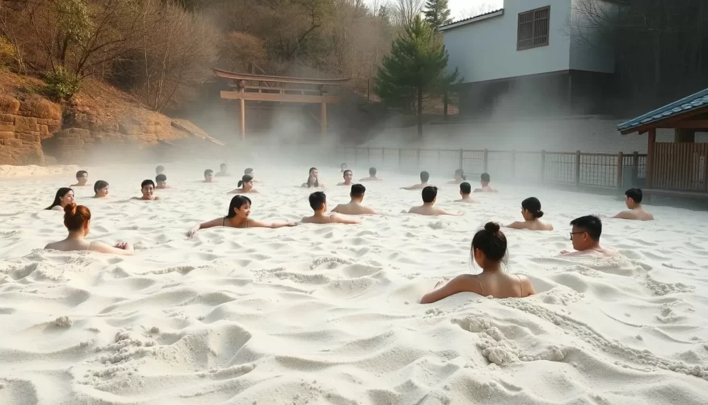 An image of Sunamushi Onsen's sand baths in Ibusuki