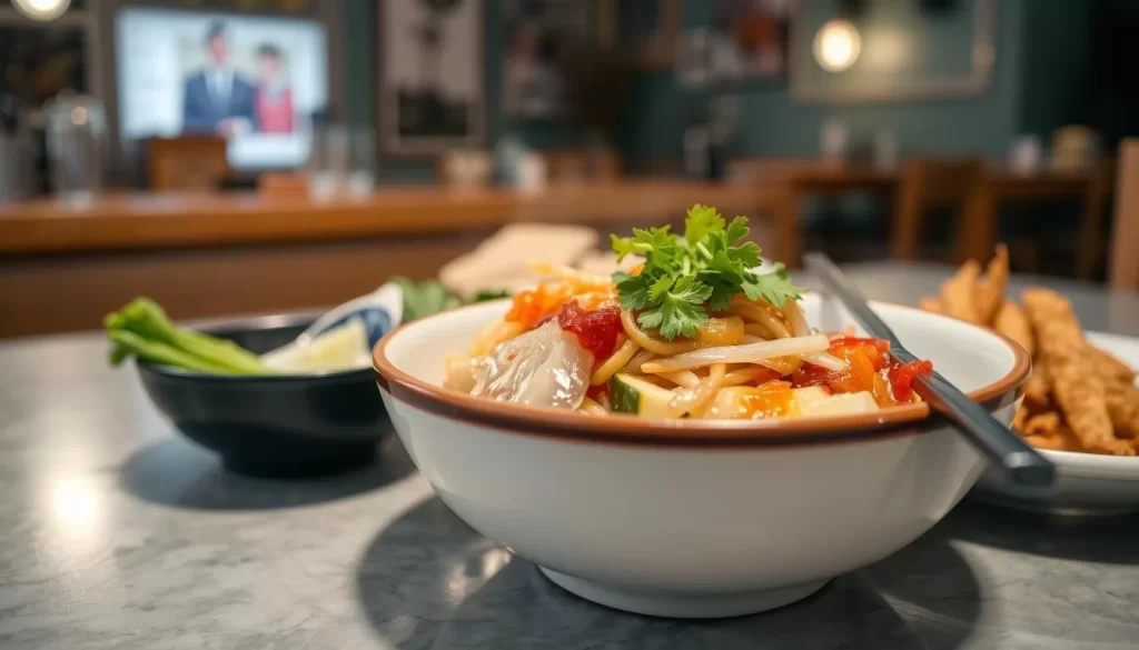 An image of a Taiwanese dish served at Ho Foods in the East Village, NYC.