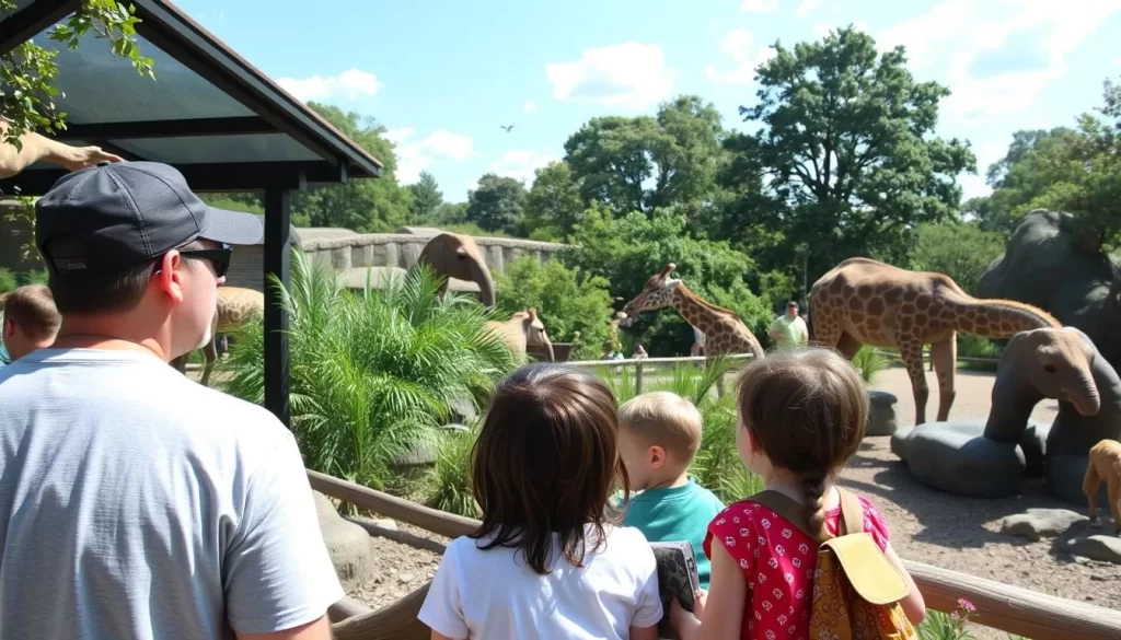 An image of a family viewing animals at Zoo Knoxville.