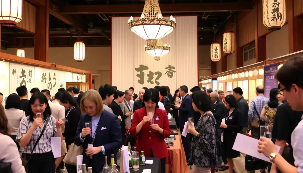 An image of a sake tasting event at Saga Sake Festival