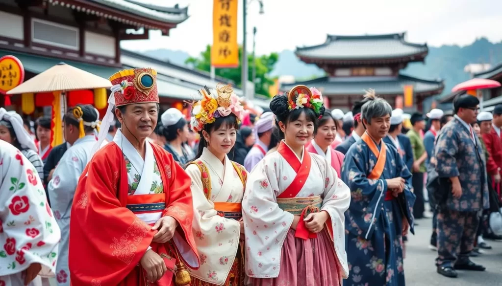 An image of people in historical costumes during Jidai Matsuri