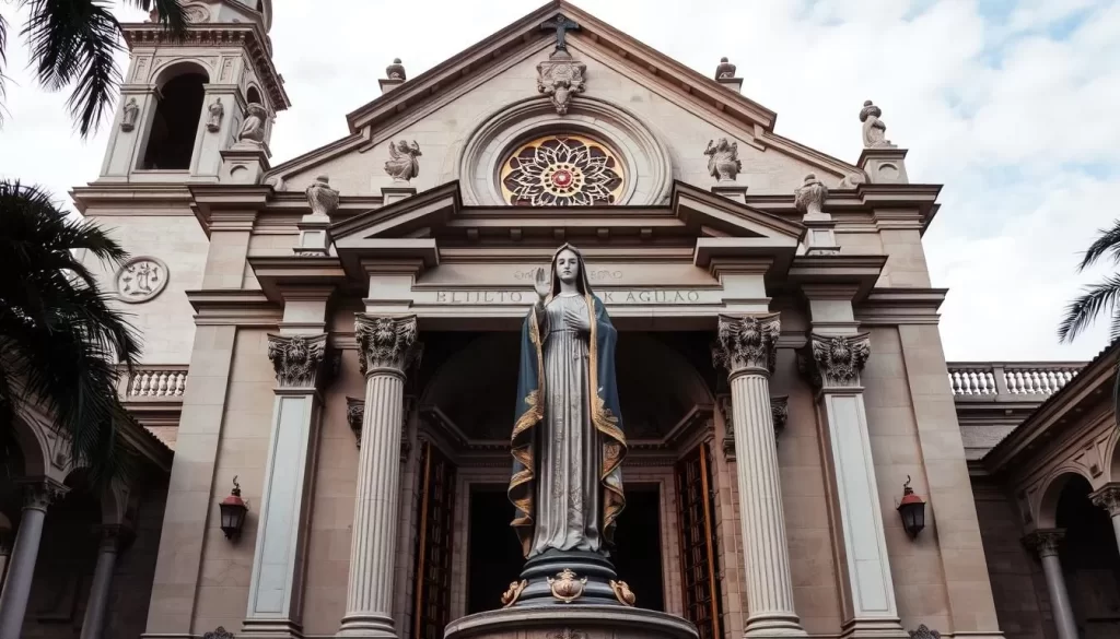 An image of the Basilica de la Virgen de Los Angeles, showcasing its stunning architecture and the revered statue of La Negrita.