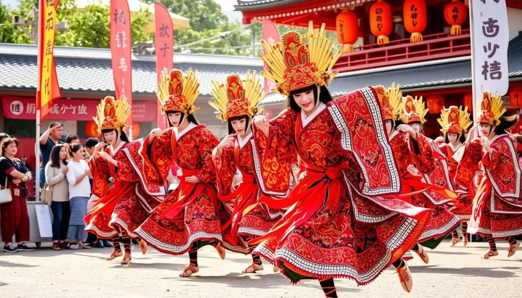 An image of the Gokayama Mugiya Festival, showcasing the hauntingly beautiful Mugiya-bushi dance.