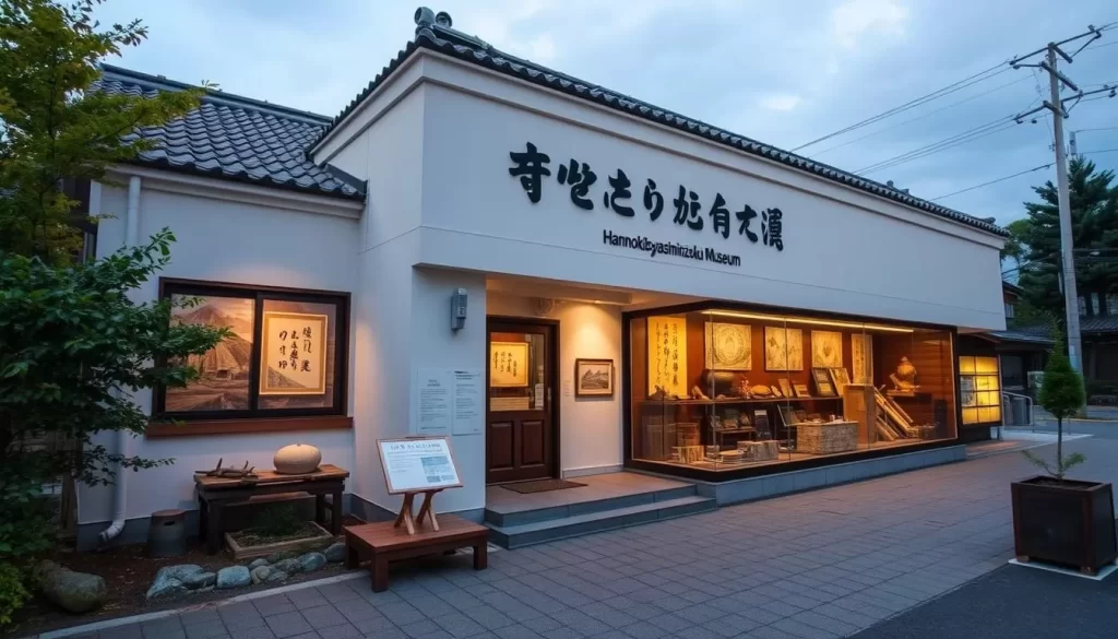 An image of the Hannokibayashiminzoku Museum's exterior or an exhibit showcasing local artifacts.